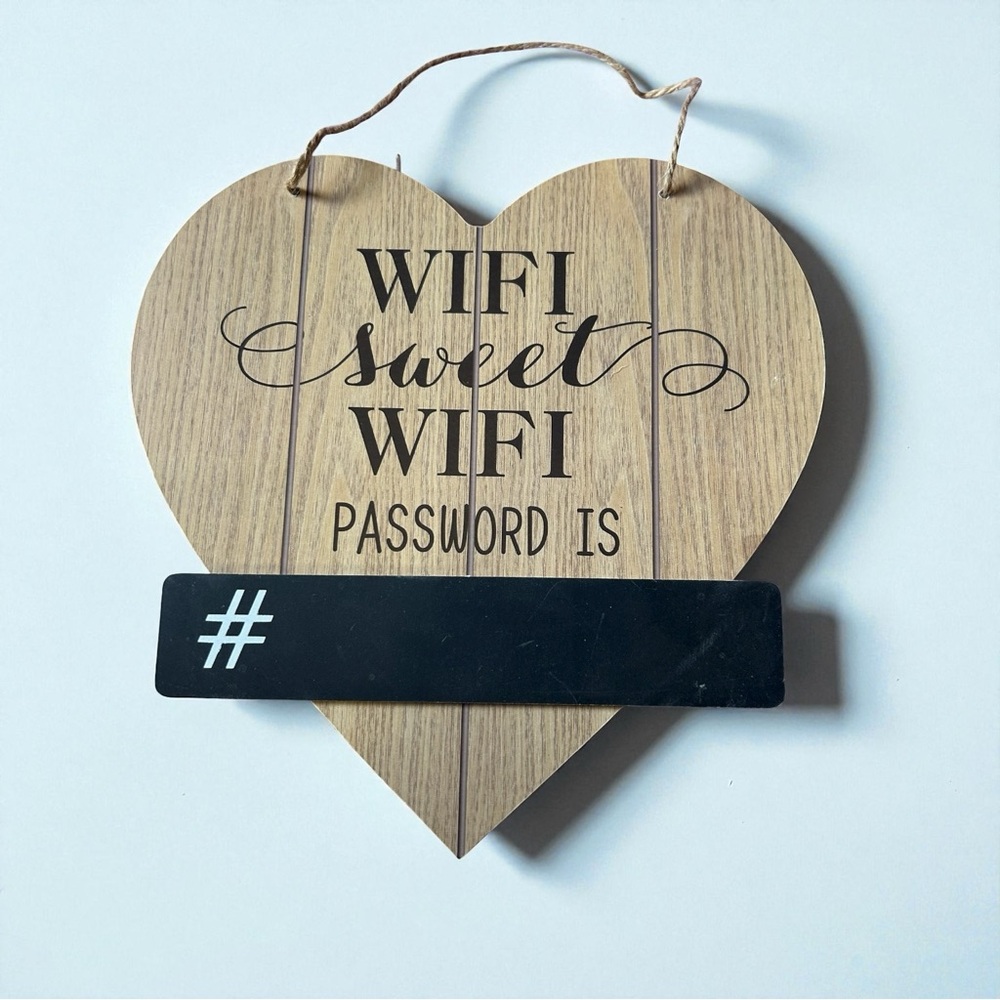 “WiFi Sweet WiFi” Heart Wall Sign | Rustic Chalkboard Password Holder